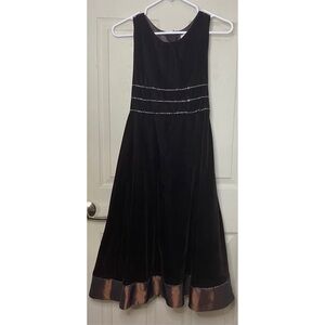 Dorissa y2k 2000s brown chocolate velvet formal holiday dress girls 16 embellish